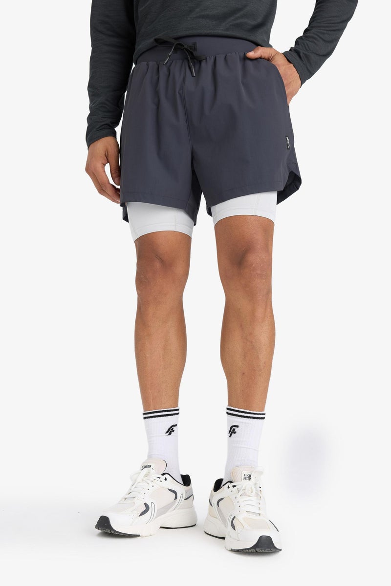 DeFacto Grey Man DeFactoFit Slim Fit Sports Crop Shorts Casual - Image 4